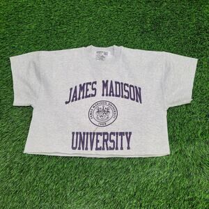 Vintage James-Madison University JMU Cropped Sweatshirt Womens L 21x18 USA